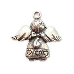 Sterling Silver Angel Detailed Vintage Necklace Pendant Charm*Signed 925*D233